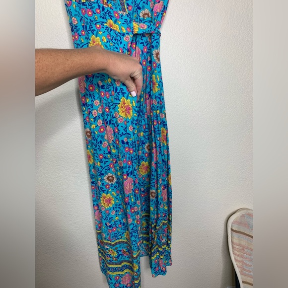 Boho Wrap Maxi Dress in Turquoise - Picture 6 of 6